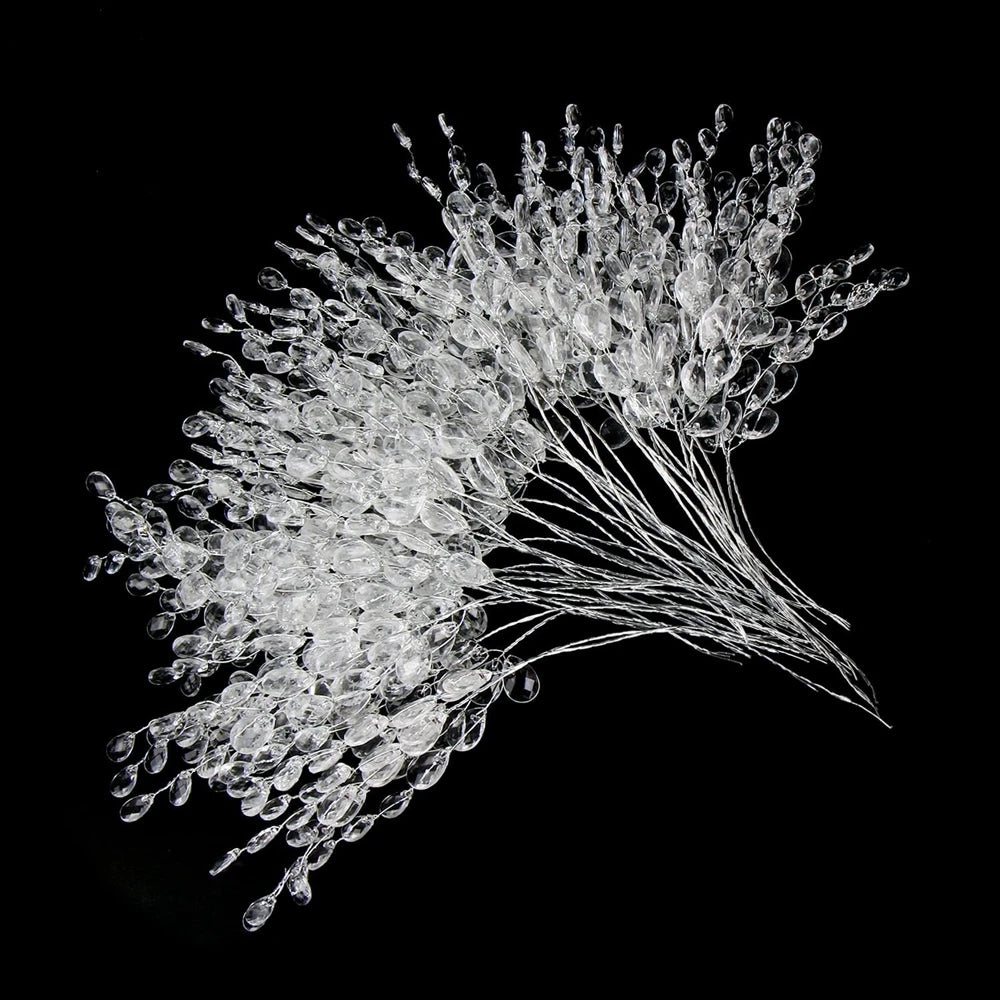 Goutte d'eau décorative en cristal acrylique blanc, fait main, pour création DIY et déco intérieure élégante