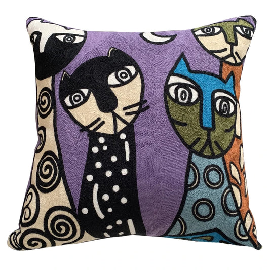 Housse de Coussin brodée style Picasso