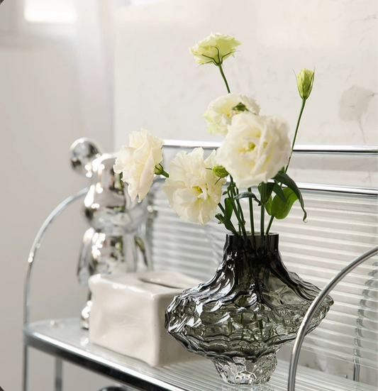 Vase Nordique en Verre Dépoli