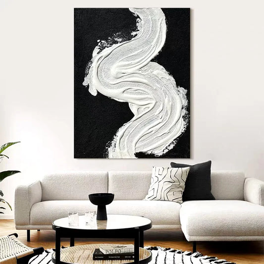 Peinture abstraite moderne texturée sur toile, art mural contemporain peint à la main en acrylique et huile - Décoration intérieure