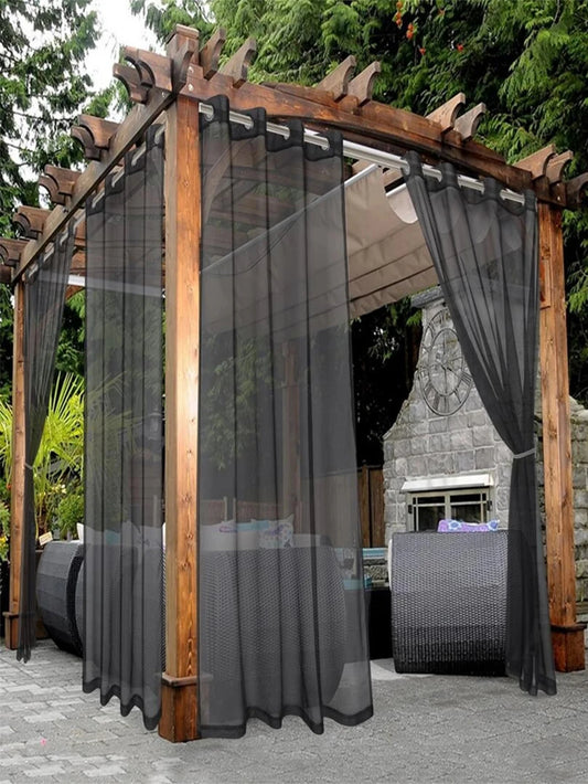 Rideau extérieur transparent imperméable noir, blanc ou gris – 1 ou 2 pièces pour terrasse, balcon ou jardin - Décoration intérieure