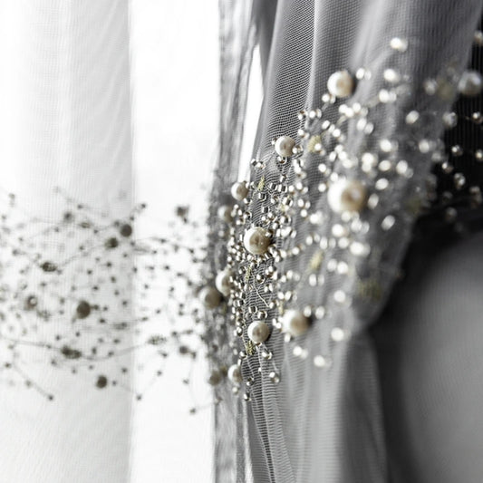 Rideaux en tulle gris style européen – modernes, luxueux et translucides pour salon, chambre ou salle à manger - Décoration intérieure