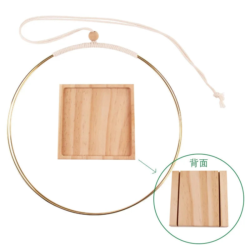 Macramé Suspendue en Bois Naturel - Jardinière