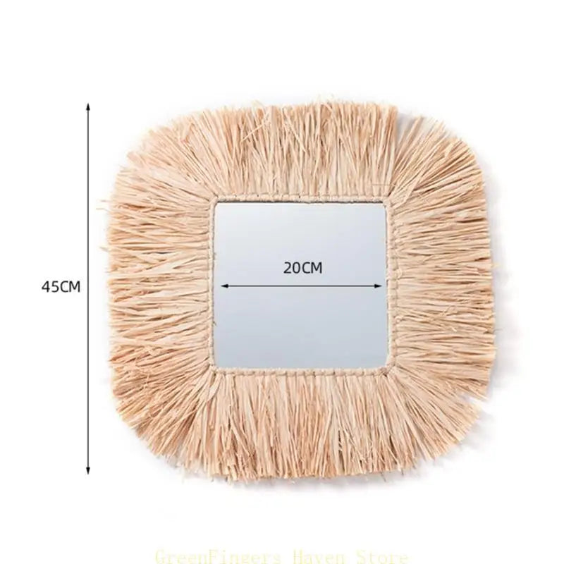 Miroir Décoratif Mural en Raphia