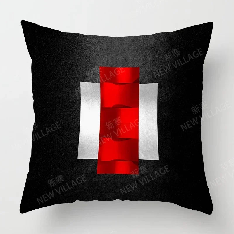 Housse de Coussin Rouge et Noir