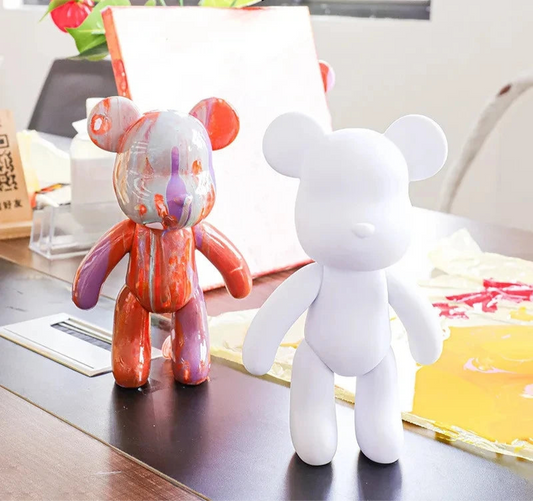 Sculpture d’ours fluide DIY à peindre pour décoration intérieure personnalisée