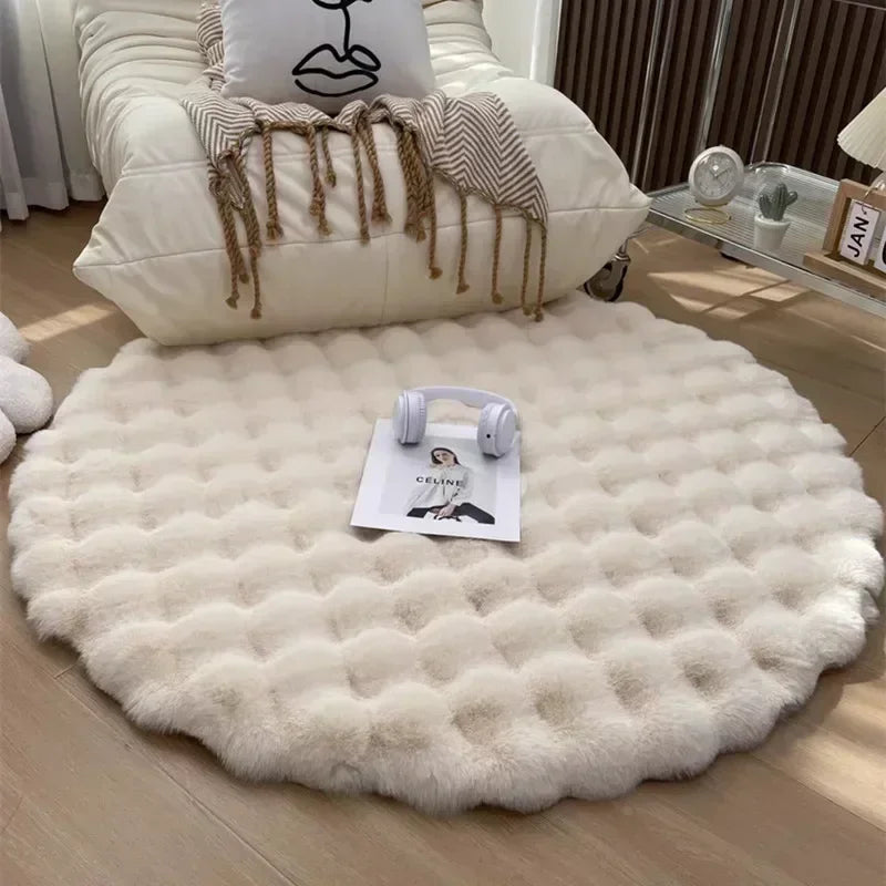 Tapis Rond en Peluche