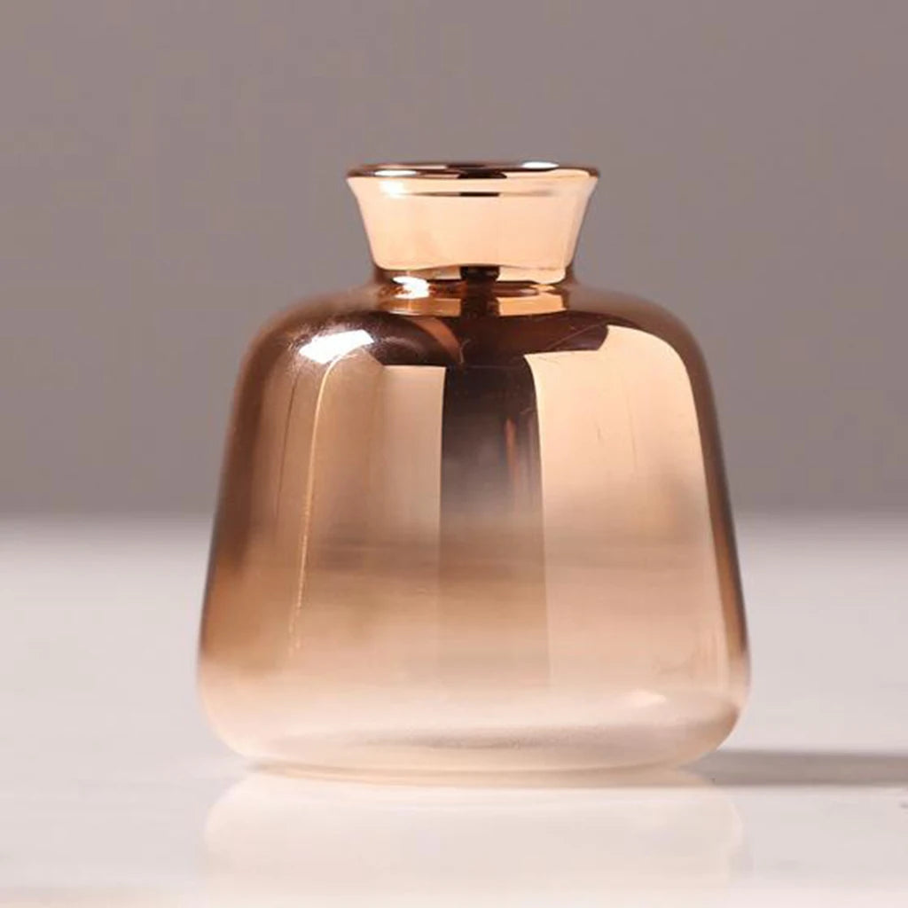 Vase en Verre Doré Transparent