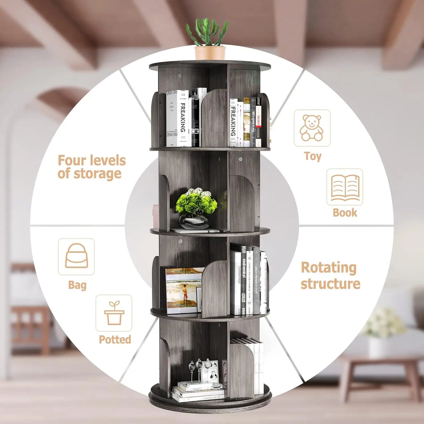 Bibliothèque Rotative 4 niveaux