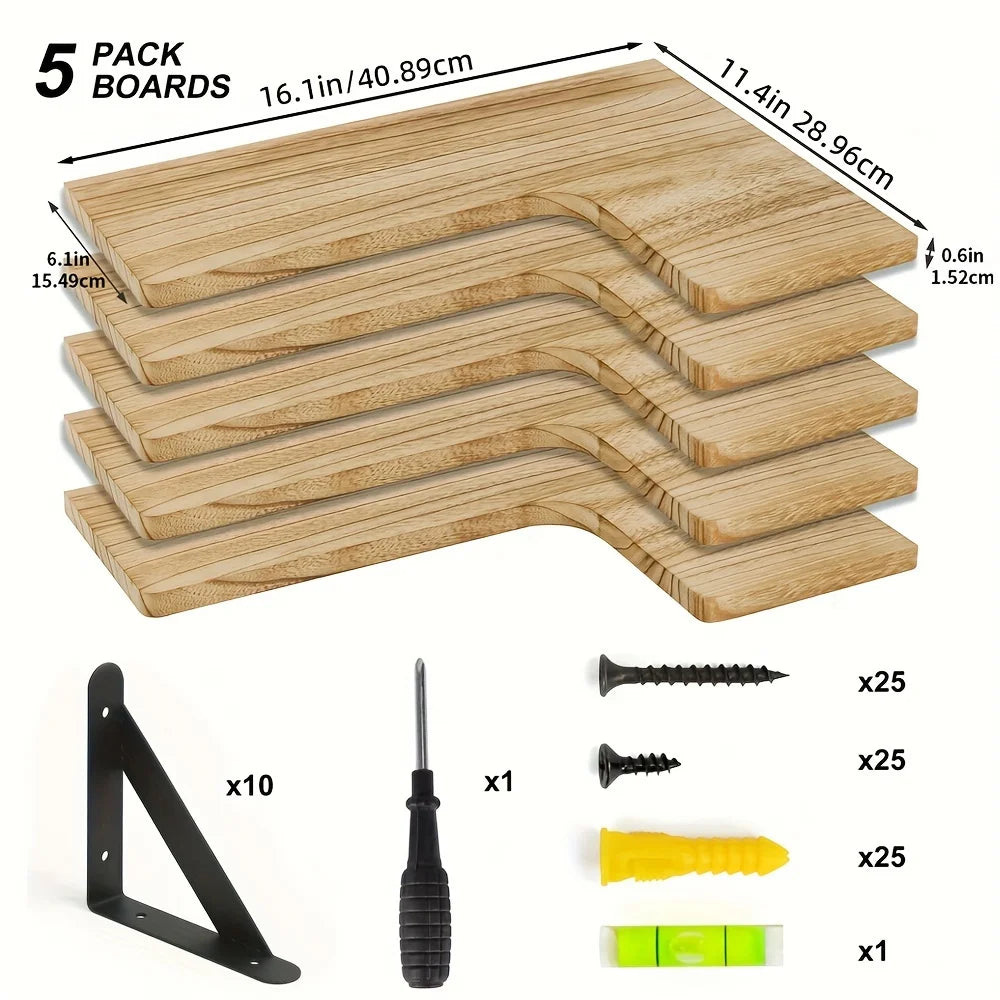 Étagère Murale d'Angle Rustique