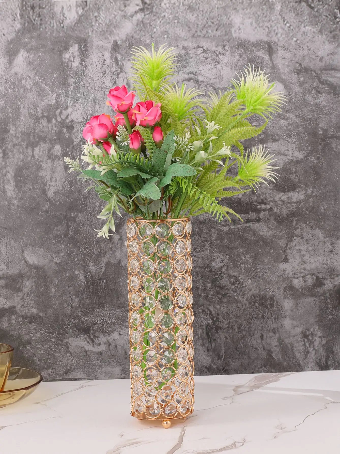 Vase en Cristal Doré