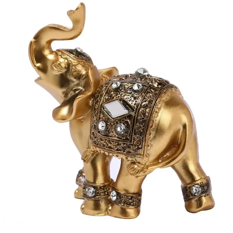 Statue d'éléphant doré Feng Shui