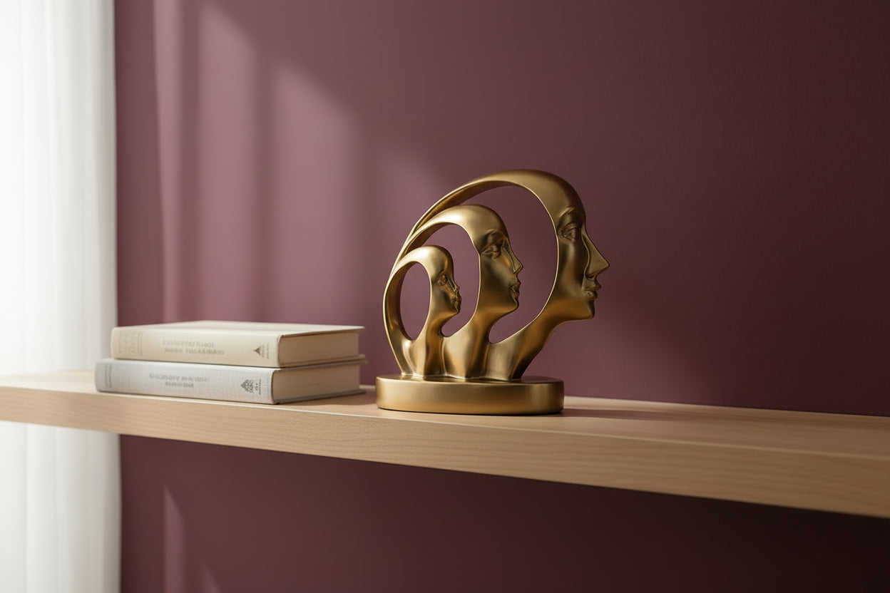 Statue abstraite en résine nordique, sculpture décorative moderne pour bureau et maison.