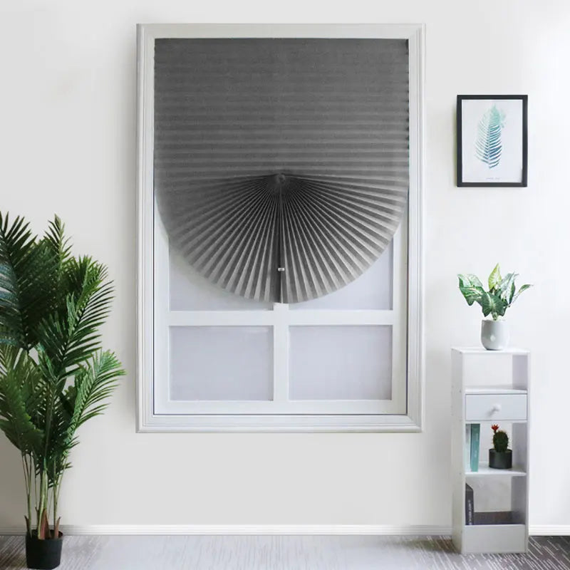 Store pliant auto-adhésif demi-fenêtre – tissu non tissé pour salle de bain, balcon ou salon - Décoration intérieure