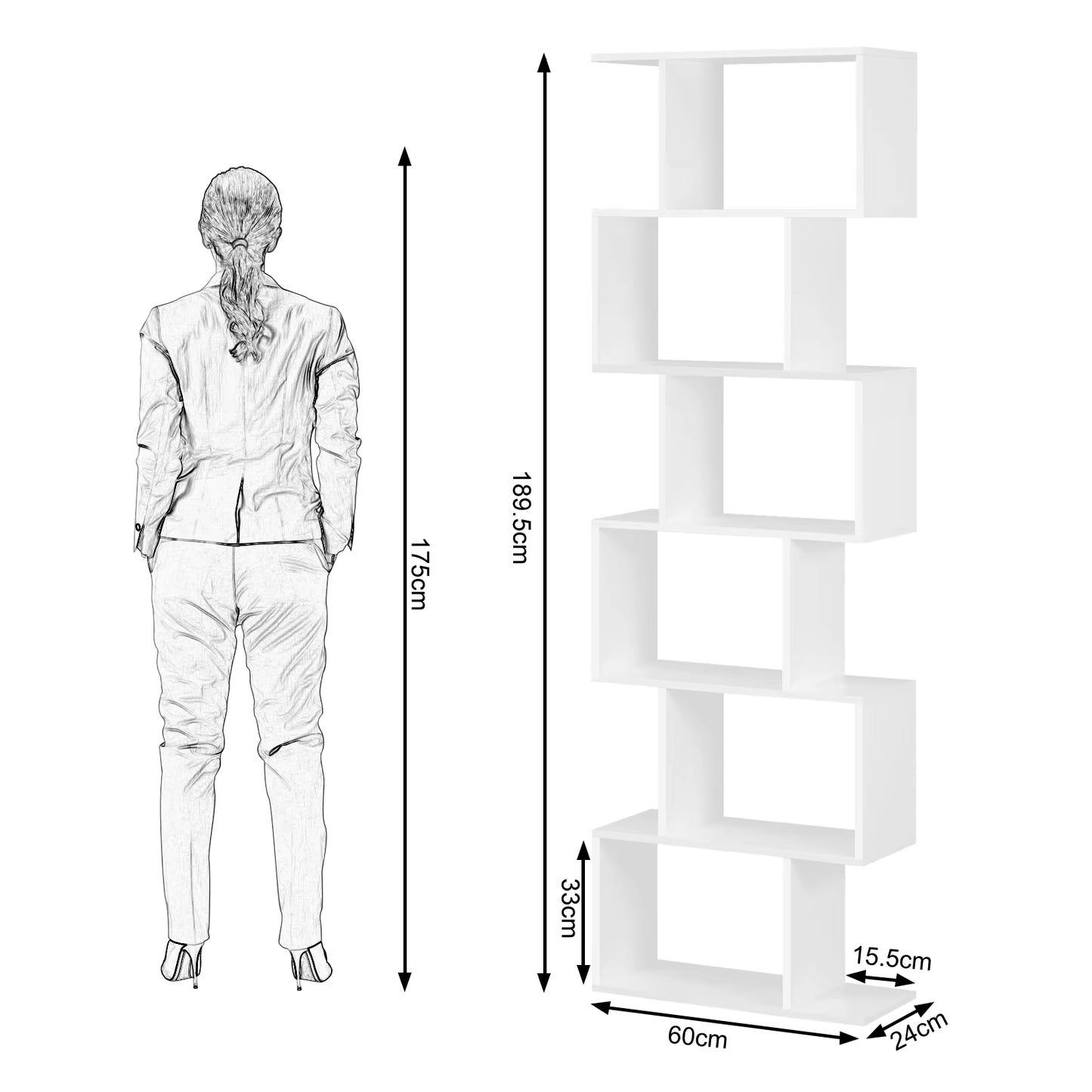 Bibliothèque en forme de S - 6 niveaux