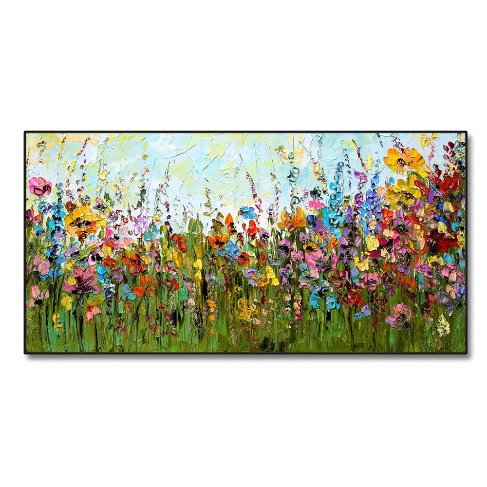 Tableau Moderne Peinture Abstraite Colorée Fleur