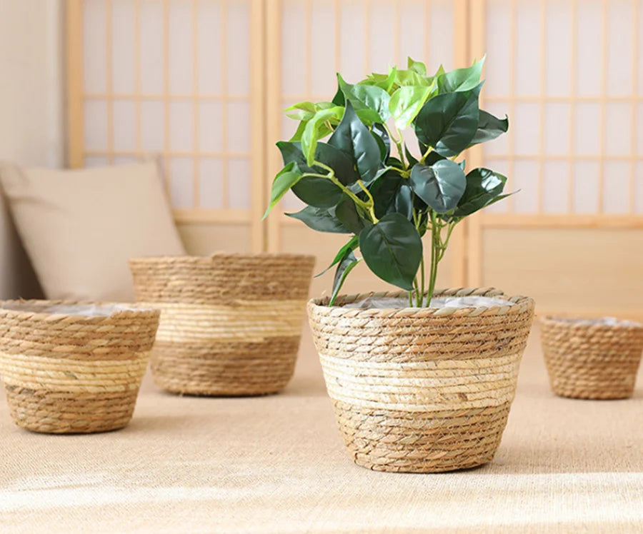 Pot Panier de Fleur Tressé