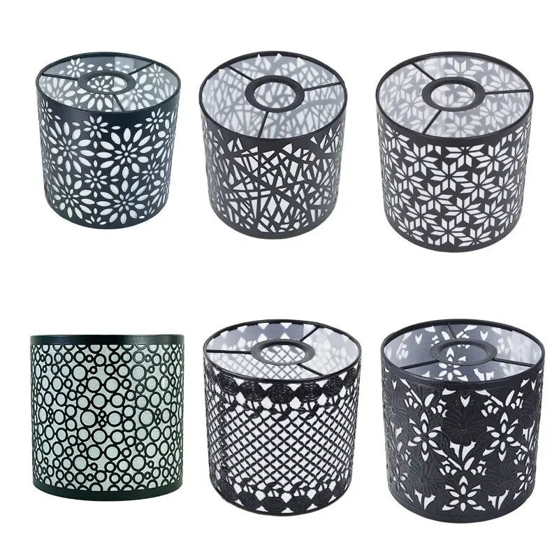 Abat-jour cylindrique en métal avec design ajouré – lumière suspendue contemporaine pour plafonnier, déco intérieure élégante et industrielle - Décoration intérieure
