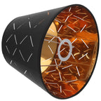 Abat-jour noir extérieur et doré intérieur en tissu, grand format, élégant pour lampe de bureau ou de salon - Décoration intérieure