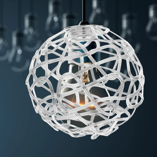 Abat-jour rond en métal style vintage suspendu au plafond dans une déco industrielle chaleureuse - Décoration intérieure.