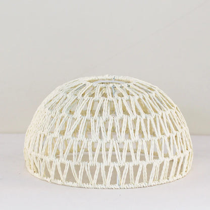 Abat-jour suspendu en corde de papier tissée à la main – style rétro naturel pour lustre décoratif dans cafés, maisons ou hôtels chaleureux - Décoration intérieure