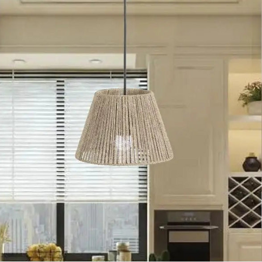 Abat-jour suspendu tissé à la main, accessoire lumineux pour lustres de cuisine, couloir ou salle à manger – style rustique et ambiance chaleureuse - Décoration intérieure.