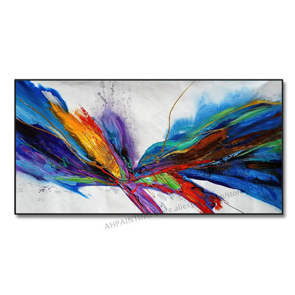 Tableau Moderne Peinture Abstraite Colorée Fleur