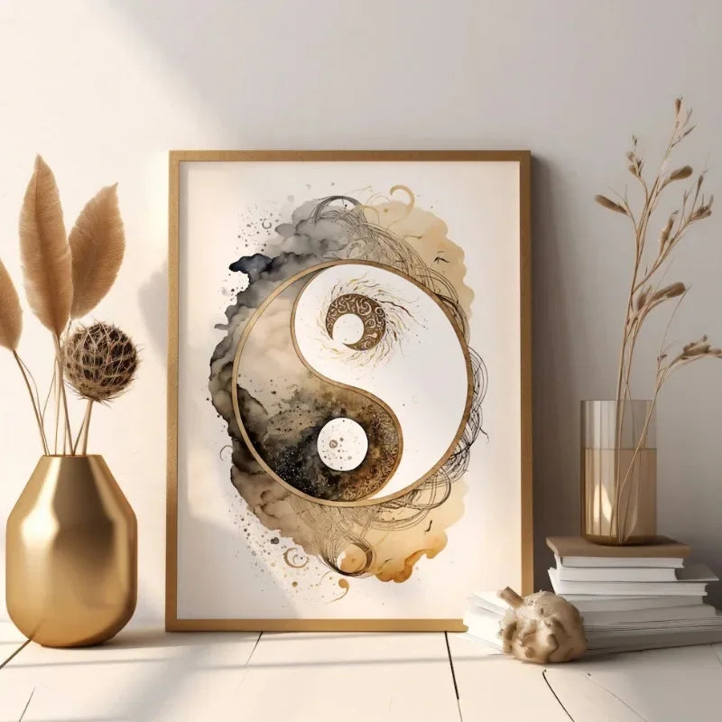 Affiche murale HD Bouddha et arbre de vie style vintage zen – décoration spirituelle pour salon et chambre - Décoration intérieure