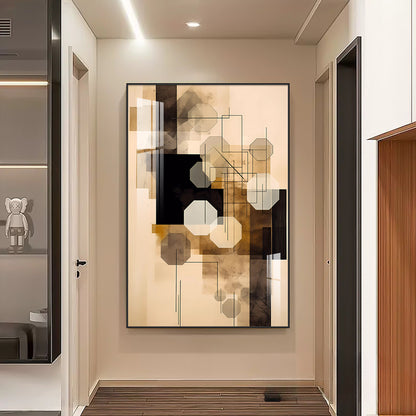 Affiche murale abstraite nordique avec formes géométriques – décoration moderne pour salon - Décoration intérieure