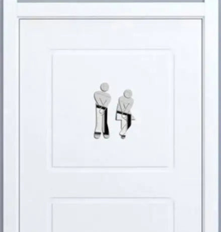 Autocollant  motif homme et femme, déco mignonne pour salle de bain, effet miroir charmant - Décoration intérieure