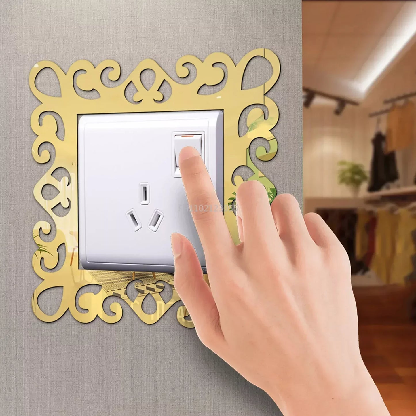 Autocollant mural 3D décoratif – design créatif pour interrupteur, miroir, mur et cadre photo - Décoration intérieure