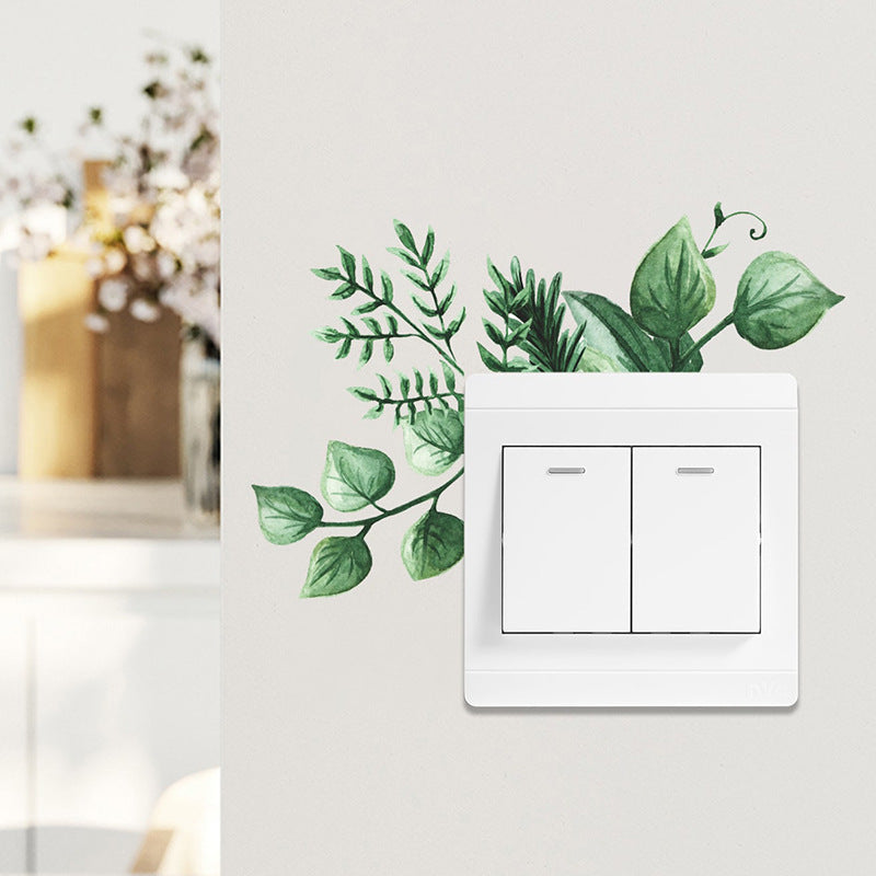 Autocollants d’interrupteur en PVC – motifs fleurs décoratifs étanches pour chambre, salon et salle de bain - Décoration intérieure