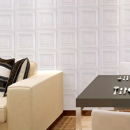 Autocollants muraux 3D stéréo en vinyle, format 70×70 cm, posés sur mur de chambre moderne, décoration imperméable à effet relief - Décoration intérieure