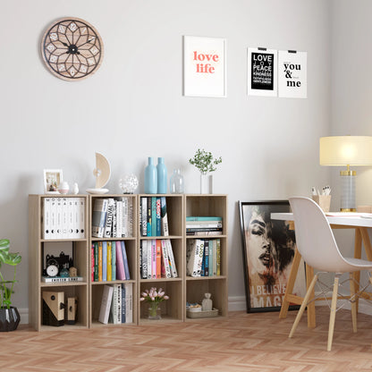 Bibliothèque blanche 3 cases 30x30x80 cm, meuble étagère moderne pour rangement livres et décoration. Décoration Intérieure.