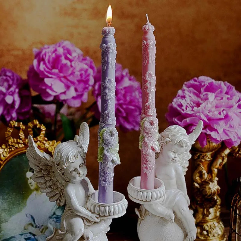 Bougies longues coniques parfumées pour chandeliers, décoration romantique et luxueuse de mariage et maison élégante. Décoration intérieure