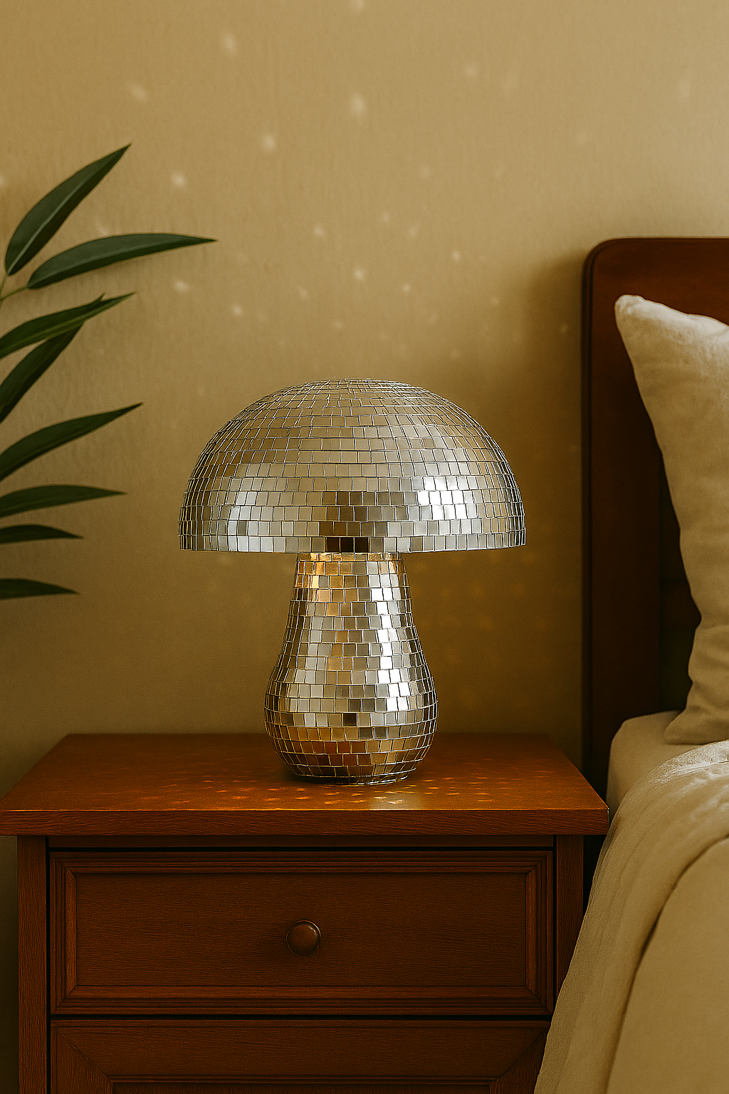 Boule disco réfléchissante pour décoration intérieure tendance.