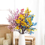 Branche de gypsophile artificielle en soie blanche de 50 cm dans un vase, décoration florale élégante pour intérieur.
