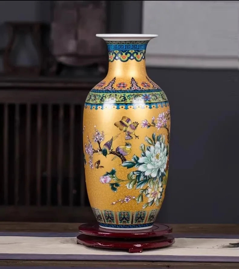 Céramique de Jingdezhen émaillée, vase chinois coloré - Décoration intérieure