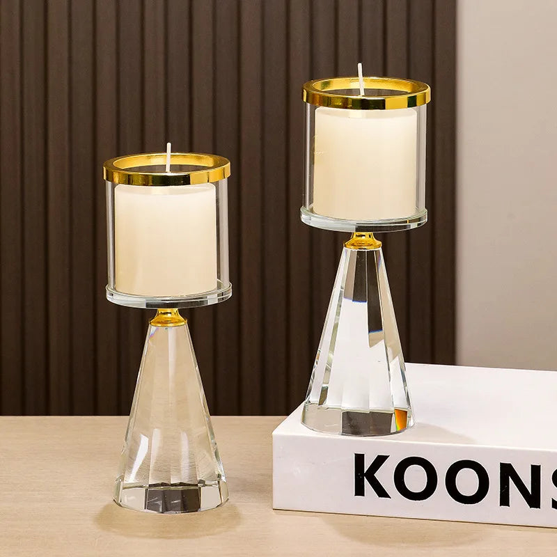 Chandeliers coniques, lot de 2 bougeoirs créatifs et romantiques, décoration élégante pour dîner aux chandelles