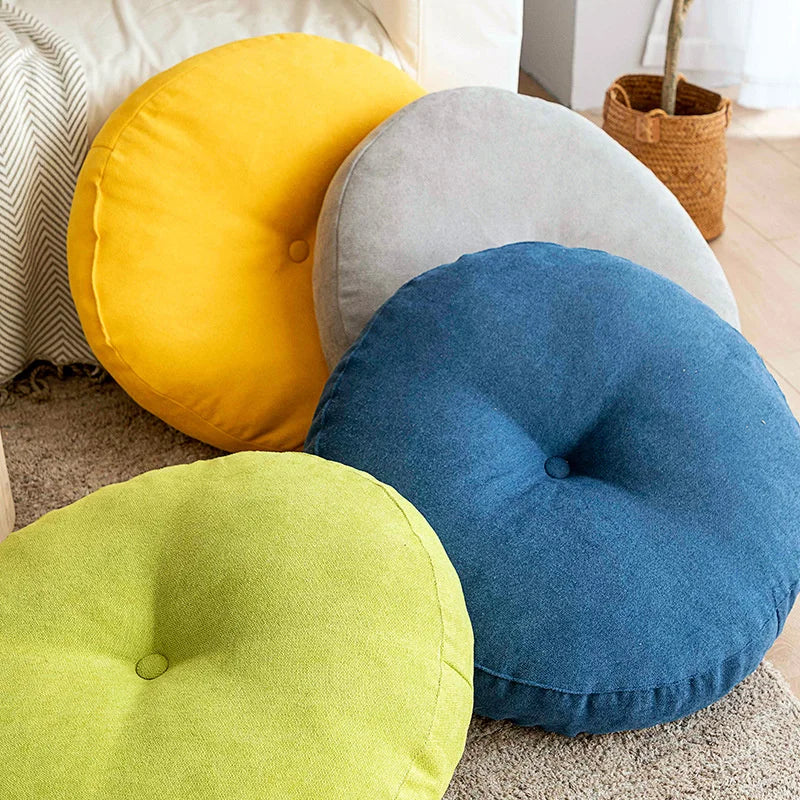Coussin de sol rond JAF122 surdimensionné, couleur unie, idéal pour méditation, yoga ou décoration de salon et chambre - Décoration intérieure