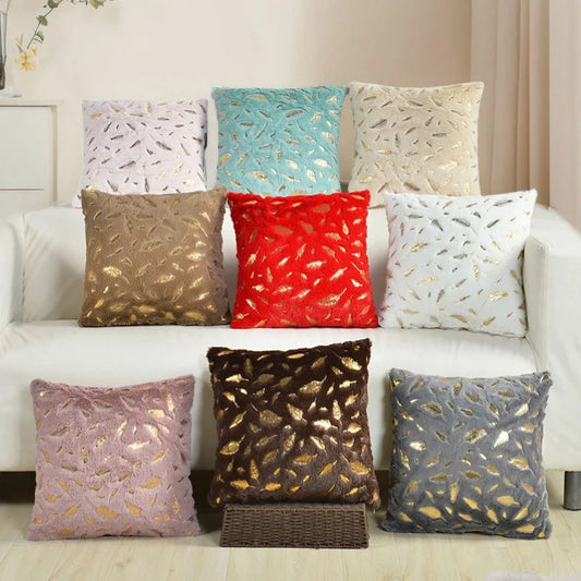 Coussin en peluche courte imprimé à chaud, décoration douce et confortable pour canapé, bureau ou chevet - Décoration intérieure