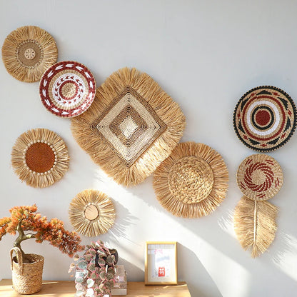 Décoration murale bohème en rotin fait main. Décoration Intérieure