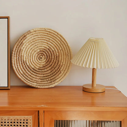 Décoration murale ronde en rotin naturel. Décoration intérieure