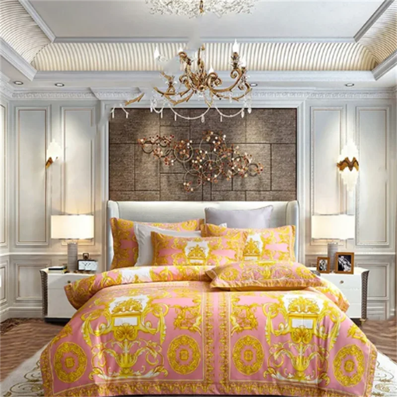 Ensemble de literie moderne en coton imprimé, housse de couette Athlon, drap-housse en lin naturel, taies d’oreiller assorties, décoration chambre design et élégante. Décoration Intérieure