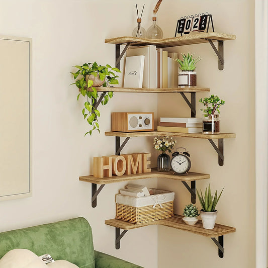 Etagère  murale en bois flottant style rustique pour rangement et décoration intérieure