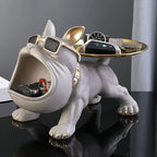 Figurine de bouledogue Statue de chien avec boîte de rangement pour décoration d'intérieur moderne