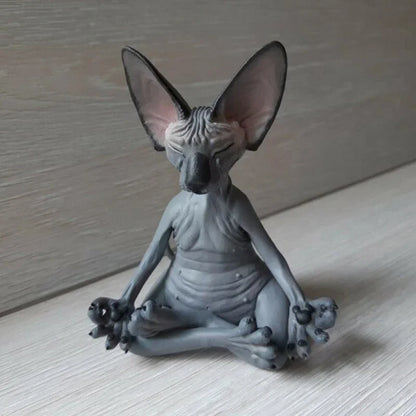 Figurine de chat Sphynx Bouddha en résine pour décoration intérieure