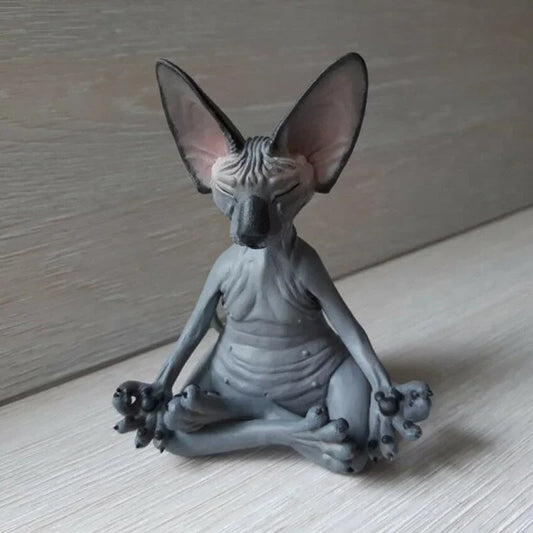 Figurine de chat Sphynx Bouddha en résine pour décoration intérieure
