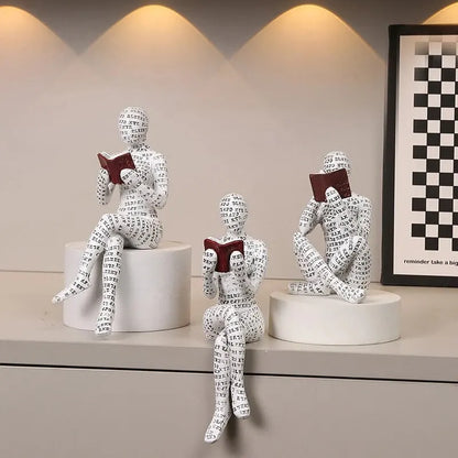 Figurine de lecture abstraite en résine pour décoration intérieure moderne