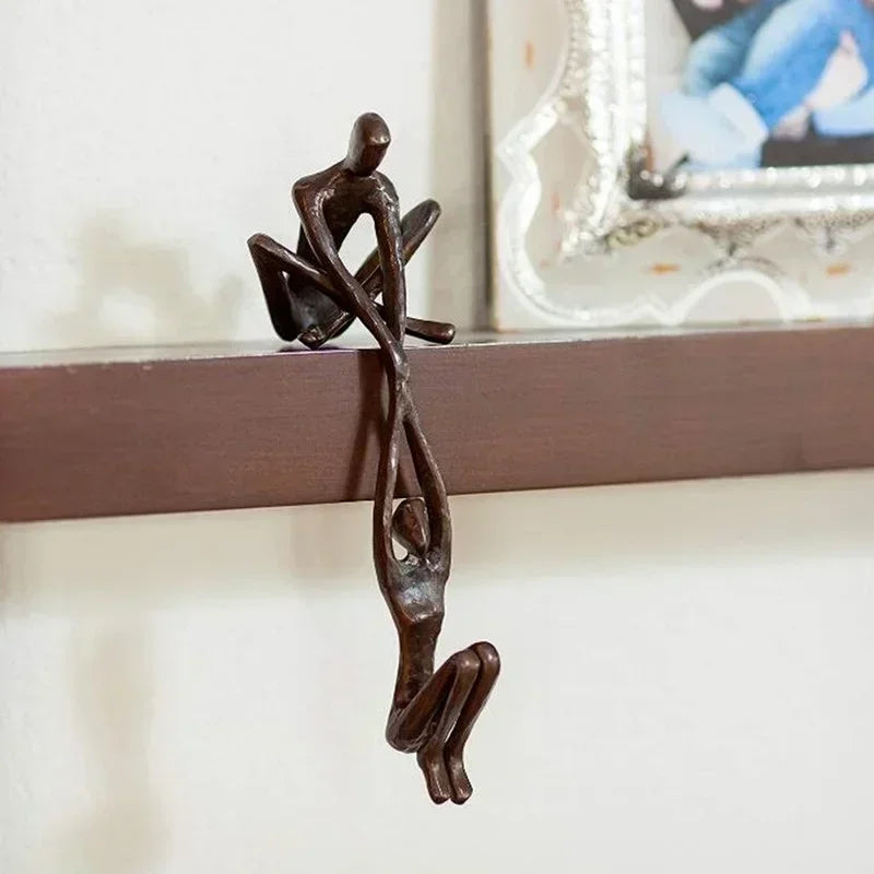 Figurine statue d'art d'un couple amoureux dansant, décoration romantique et élégante pour intérieur